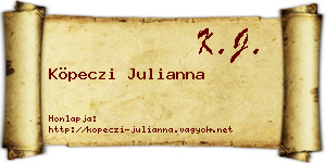 Köpeczi Julianna névjegykártya