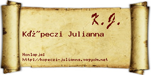 Köpeczi Julianna névjegykártya
