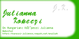 julianna kopeczi business card